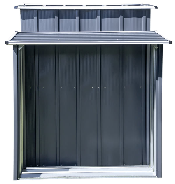 Arrow 10 x 5 x 6 ft Anthracite 3-In-1 Steel Utility Shed with Firewood Rack