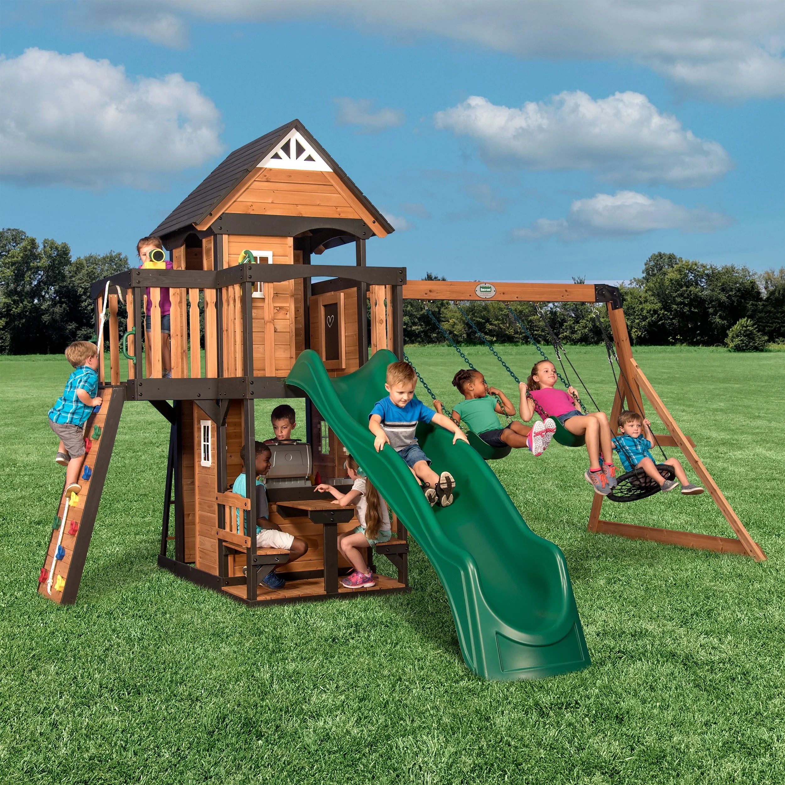 Backyard Discovery Canyon Creek Cedar Swing Set