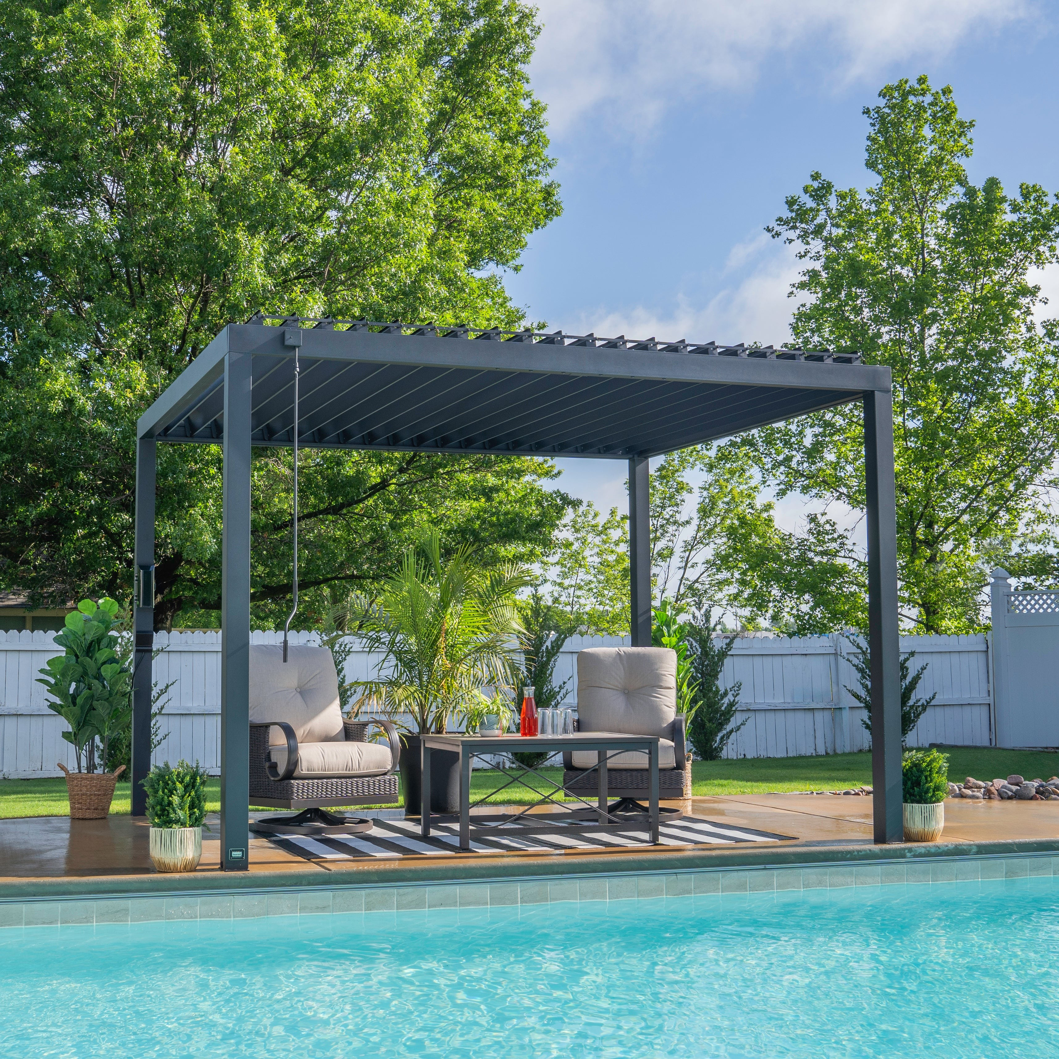 Backyard Discovery Sarasota 12' x 10' Steel Louvered Pergola
