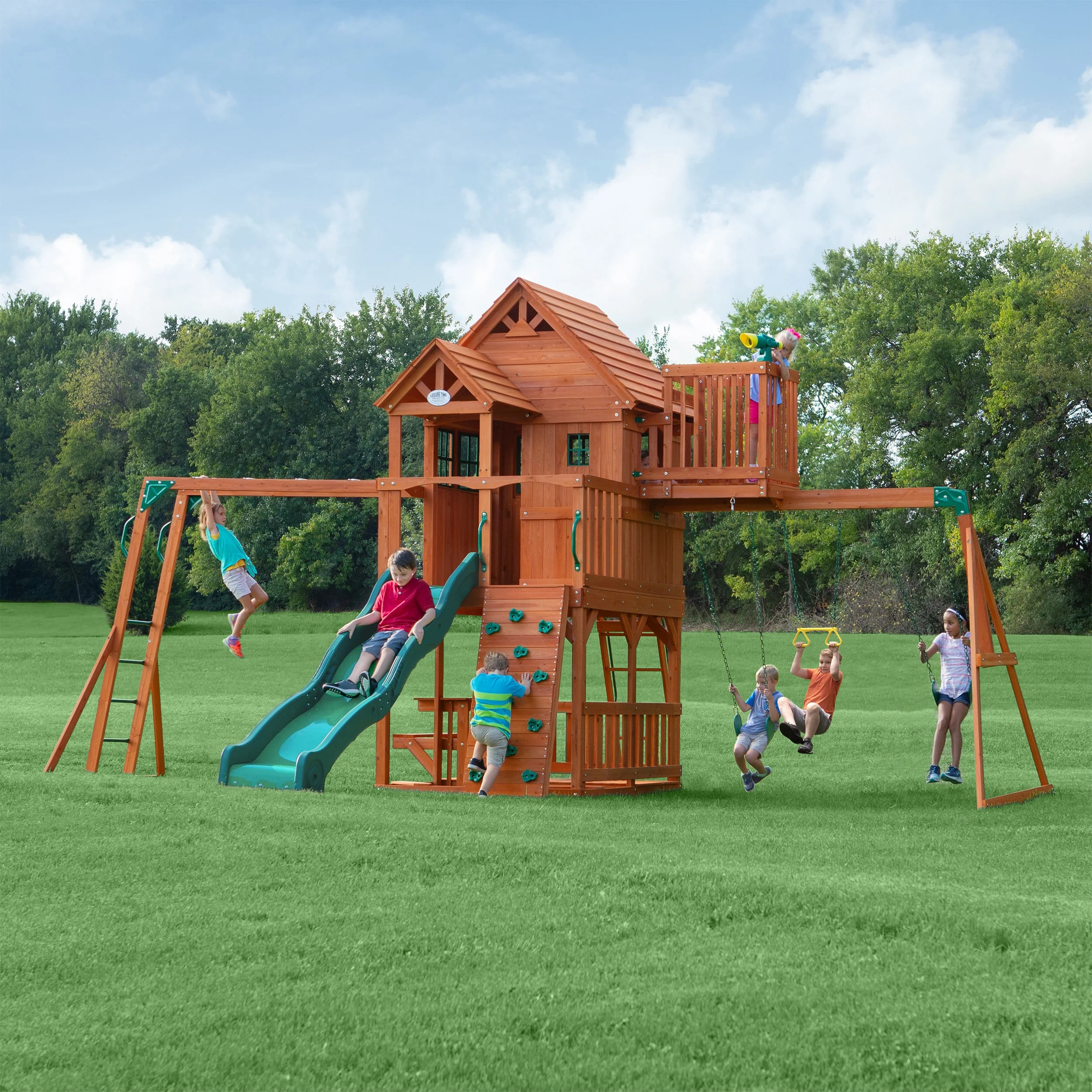 Backyard Discovery Skyfort II All Cedar Swing Set