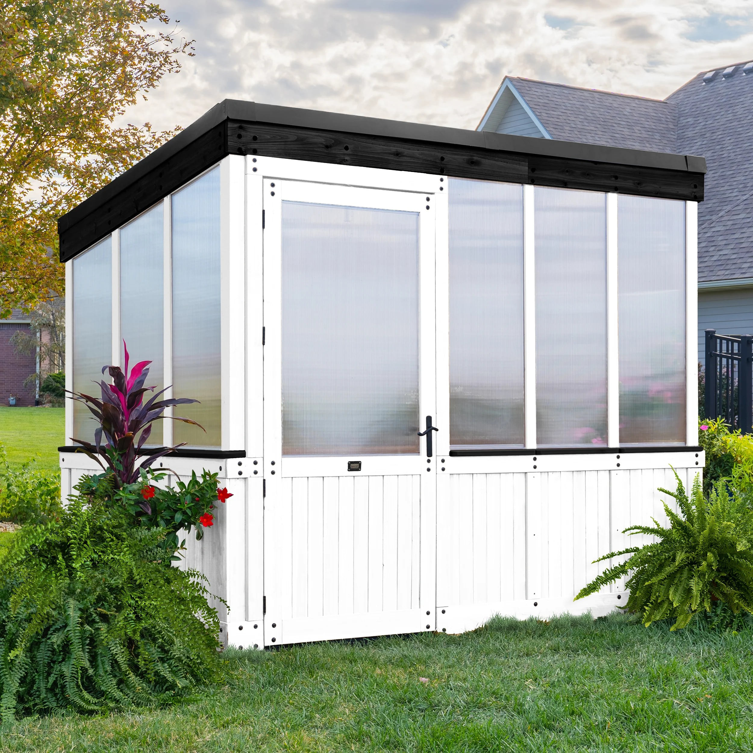 Backyard Discovery Willow 9' x 6' White Cedar Greenhouse