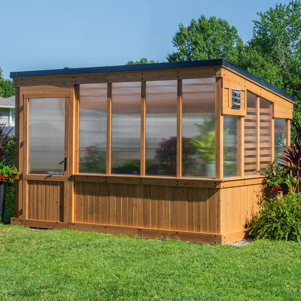 Backyard Discovery Zalie 12' x 7' (sold as 11' x 7' at some retailers) Modern Cedar Greenhouse