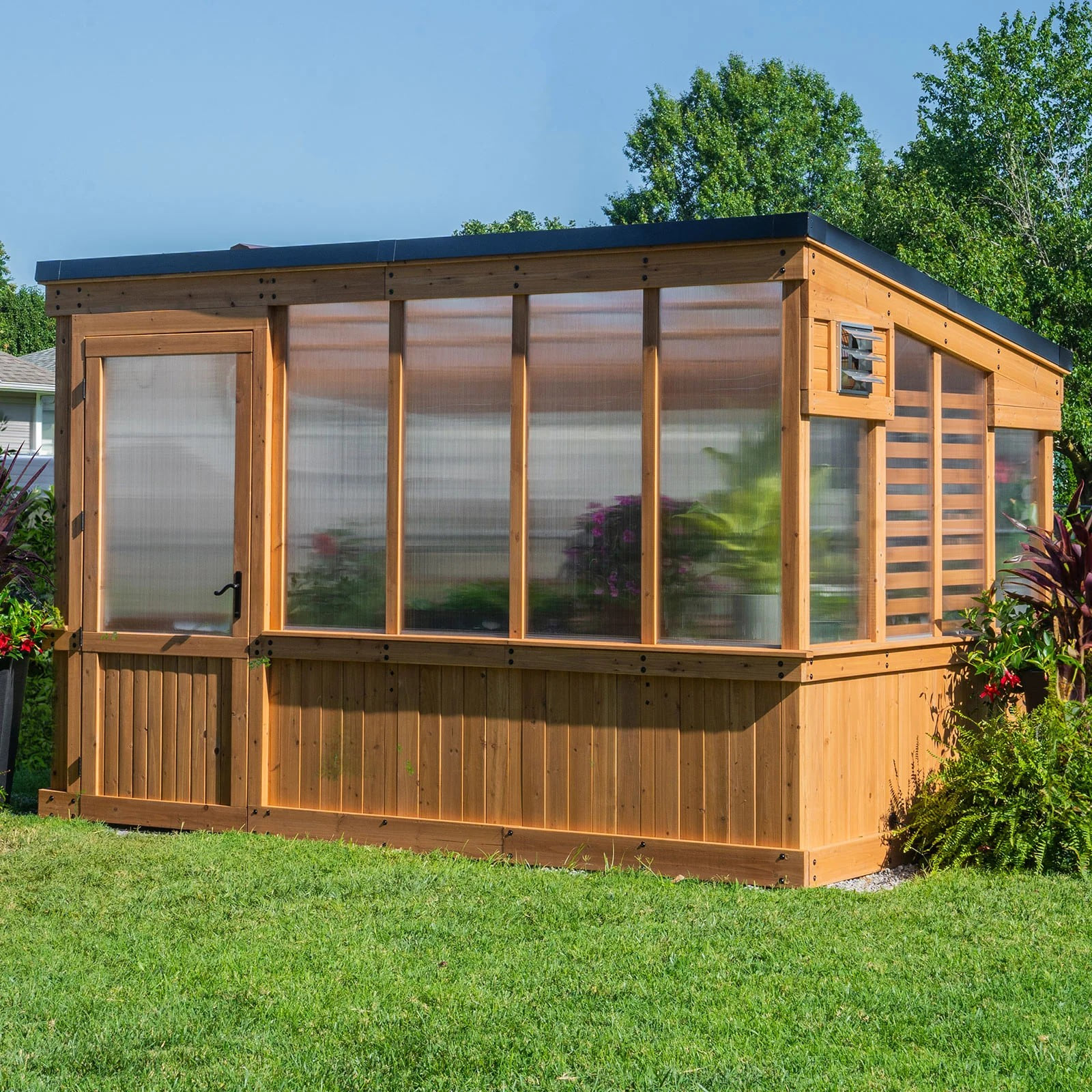 Backyard Discovery Zalie 12' x 7' (sold as 11' x 7' at some retailers) Modern Cedar Greenhouse