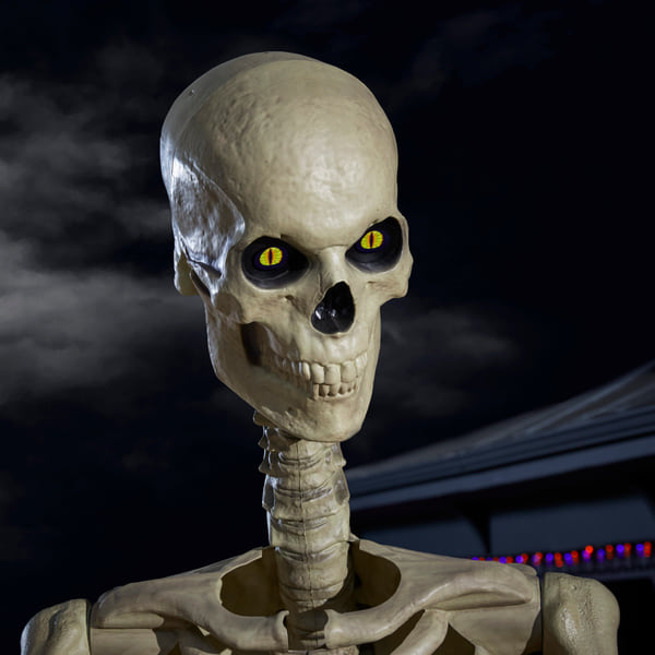 Home Accents Holiday 12 ft Giant-Sized Skelly Skeleton with LifeEyes LCD Eyes