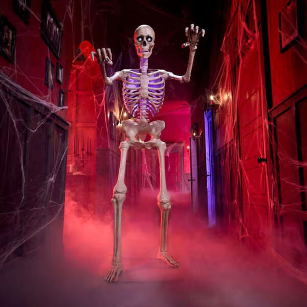 Home Accents Holiday 6.5 ft Grave & Bones Animated LED App Controlled Ultra Skelly with LifeEyes LCD Eyes