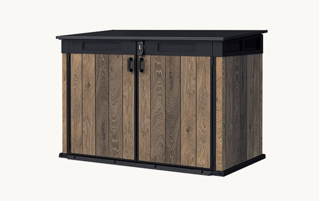Keter Signature Horizontal Storage Shed, Walnut Brown