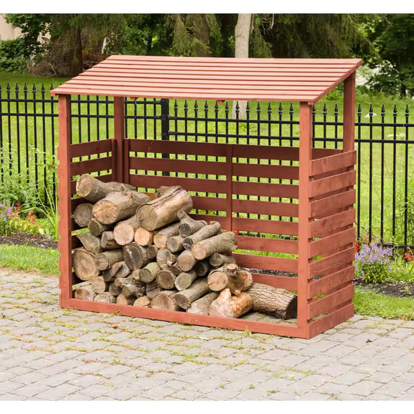 Leisure Season 5 ft. x 2 ft. x 5 ft. Solid Wood Firewood Storage Shed