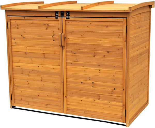 Leisure Season Large Horizontal Refuse Storage Shed (Double Trash Can Enclosure), 65 in. x 38 in. x 53 in.