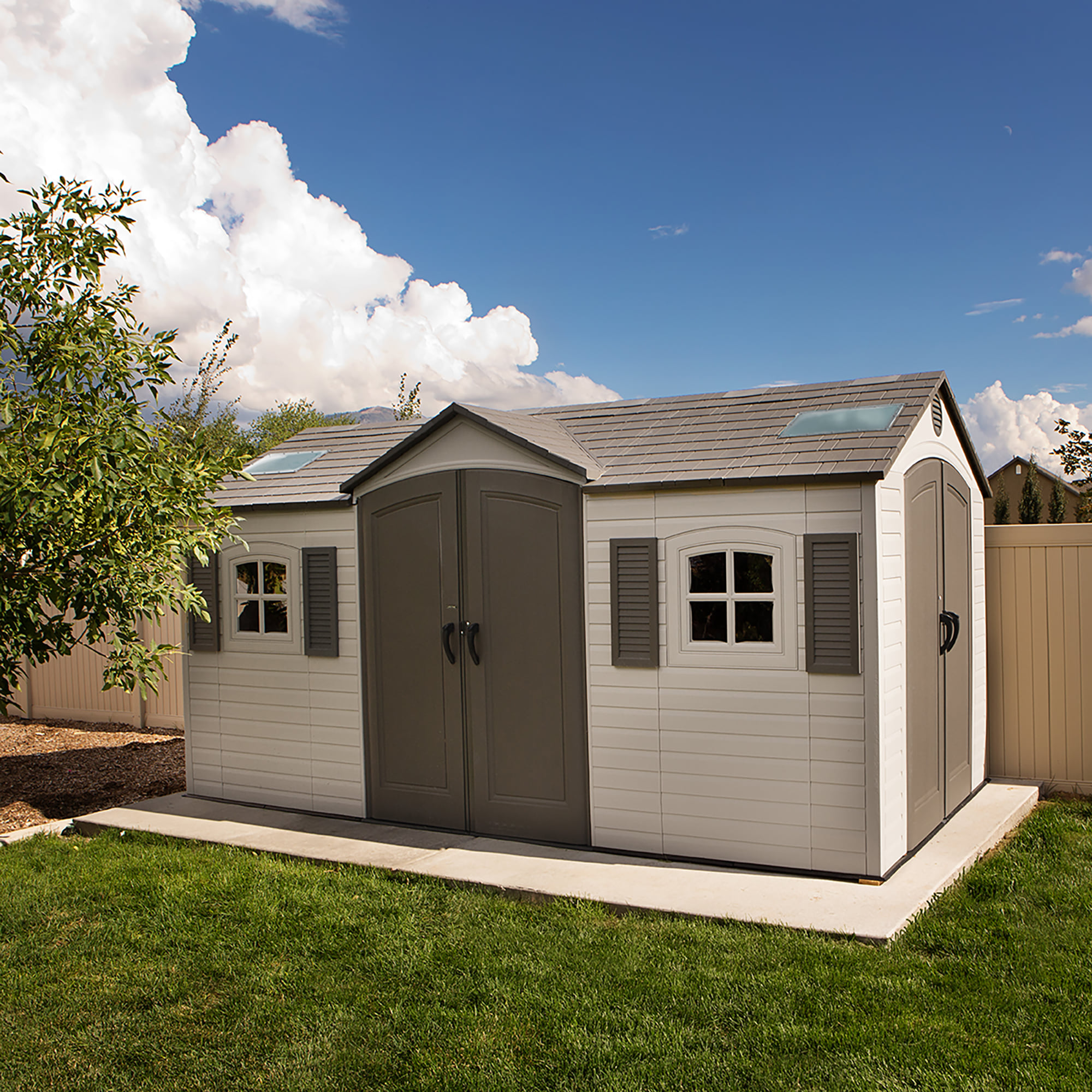 Lifetime 15 ft. x 8 ft. Dual-Entry Outdoor Storage Shed