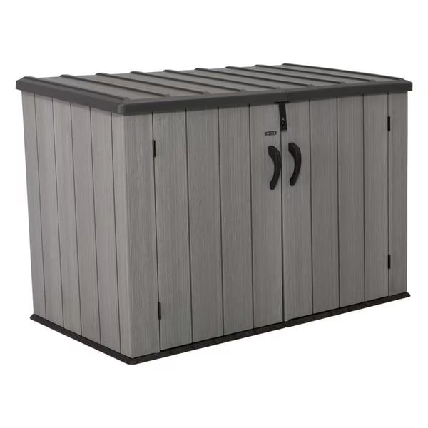 Lifetime 75 cu ft Horizontal Storage Shed, Gray, Rough Cut