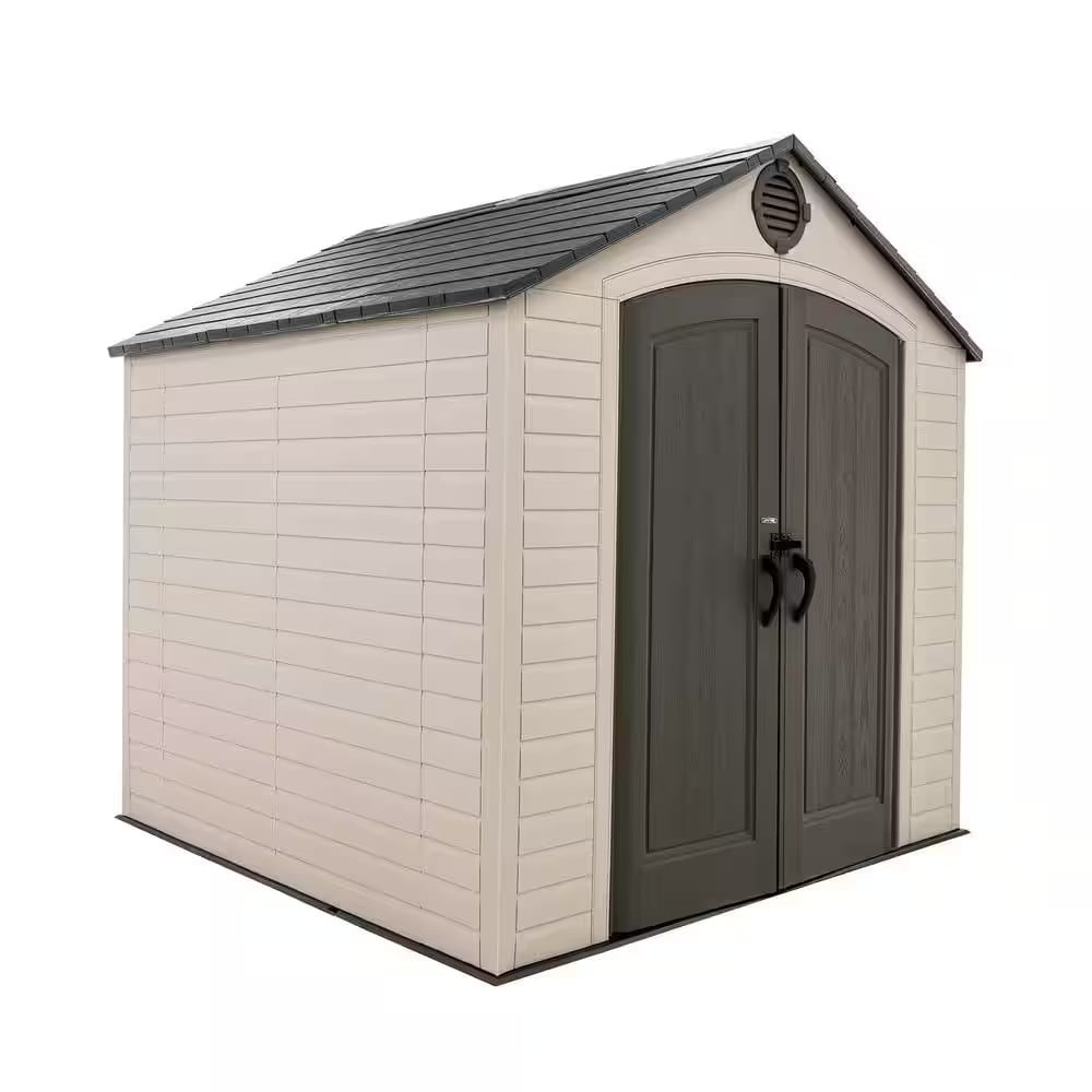 Lifetime 8 ft. x 7.5 ft. Outdoor Storage Shed, Desert Sand