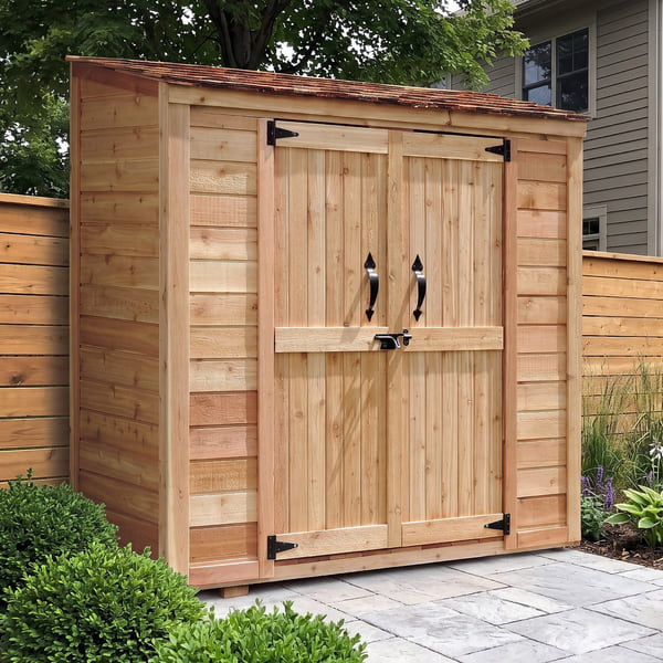 Outdoor Living Today 6 ft. x 3 ft. Western Red Cedar Garden Chalet (Grand Garden Chalet) with Cedar Roof