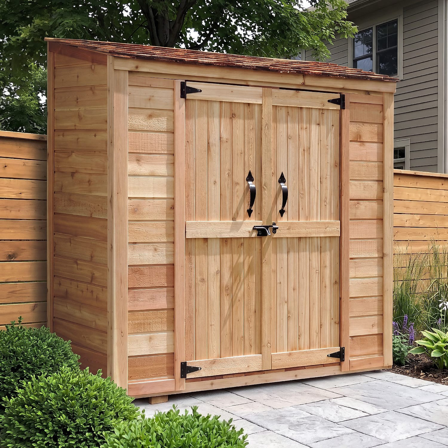 Outdoor Living Today 6 ft. x 3 ft. Western Red Cedar Garden Chalet (Grand Garden Chalet) with Cedar Roof