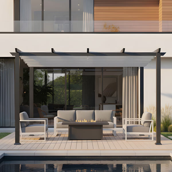 Paragon Outdoor Modena 12' x 12' Aluminum Pergola with Adjustable Canopy