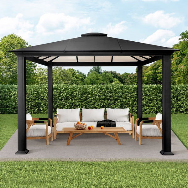 Paragon Outdoor Santa Monica 12' x 12' Aluminum Hard Top Gazebo