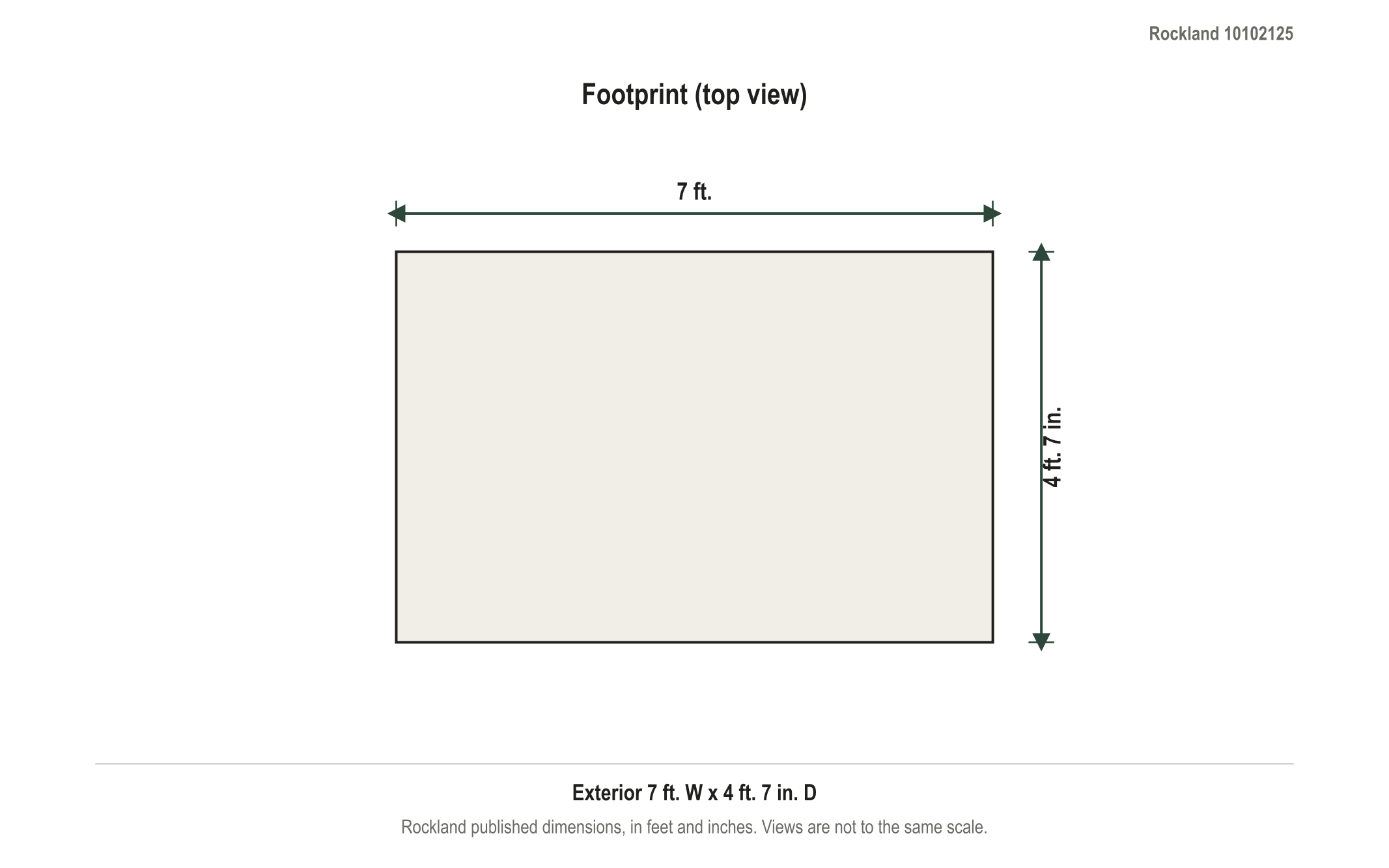 Dimension diagram: Rockland 1,500 lb Trifold Aluminum Ramp 84" x 55", 7 ft. wide by 4 ft. 7 in. deep