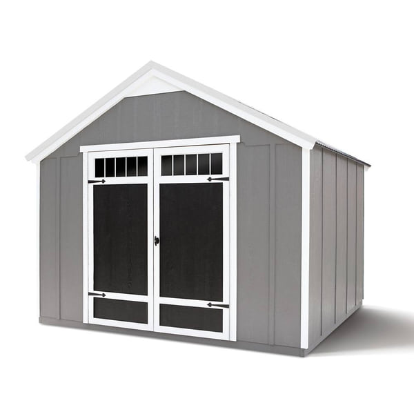 Shed Master Homestead 10 ft. x 8 ft. Wood Storage Shed with Metal Roof and Complete Floor