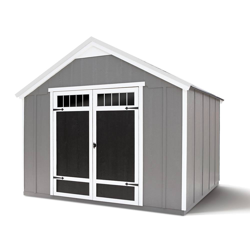 Shed Master Homestead 10 ft. x 8 ft. Wood Storage Shed with Metal Roof and Complete Floor