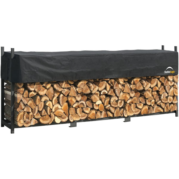 ShelterLogic 12 ft. Ultra-Duty Steel Firewood Rack with 2-Way Adjustable Cover