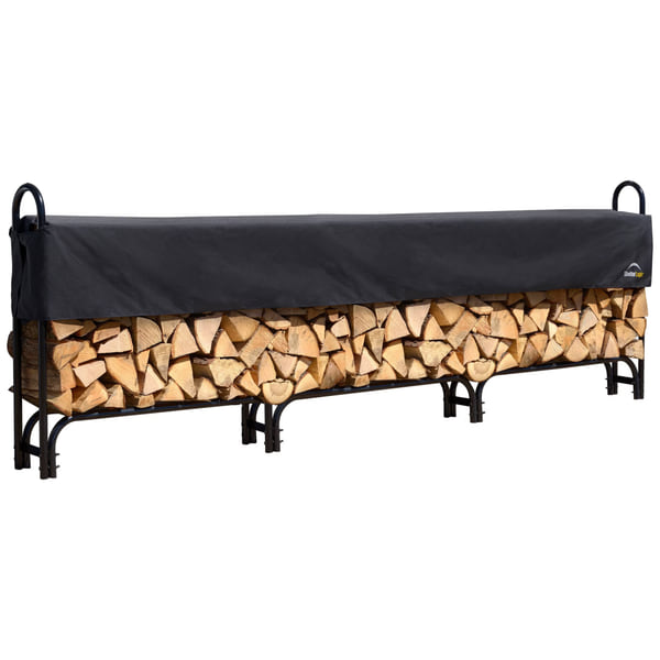ShelterLogic Firewood Rack-in-a-Box Heavy Duty 12 ft Rack with Cover