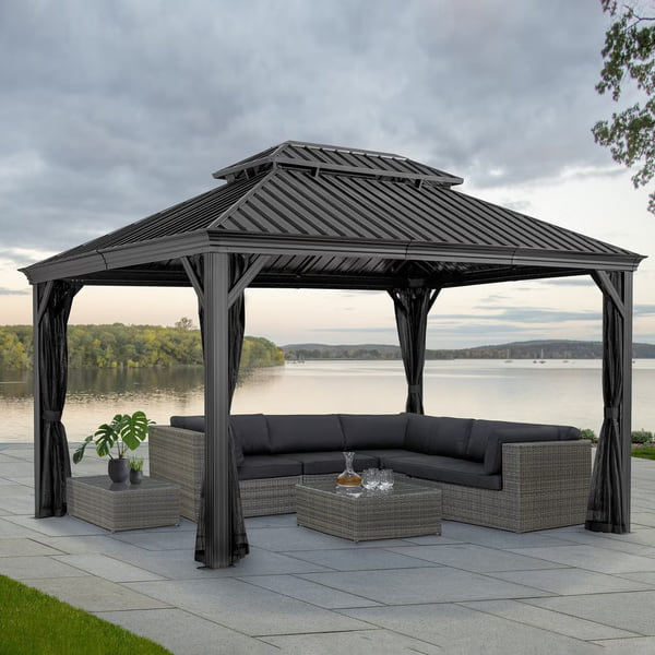Sojag Messina Galvanized Steel Roof Gazebo 12 ft. x 16 ft.