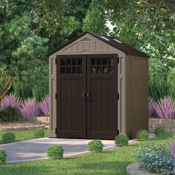 Suncast Everett 6 ft. x 5 ft. Storage Shed, Dark Taupe