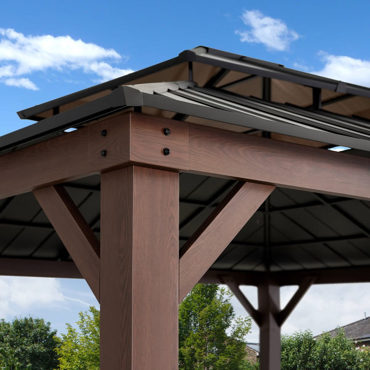 Sunjoy Fenwick 12' x 14' Hardtop Gazebo, steel roof, aluminum frame