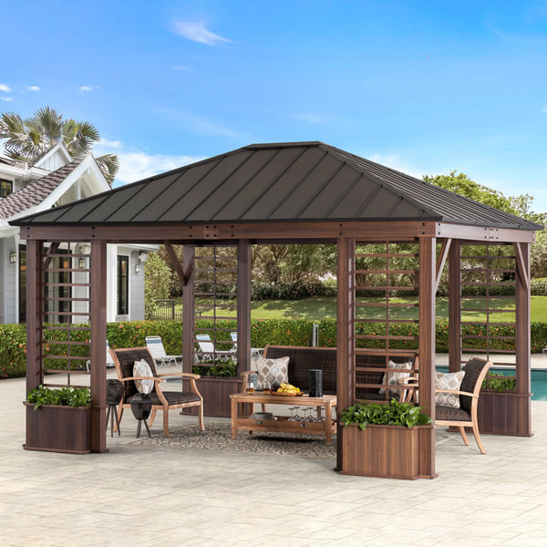 Sunjoy Wilmington 13.3' x 14.8' Hardtop Gazebo