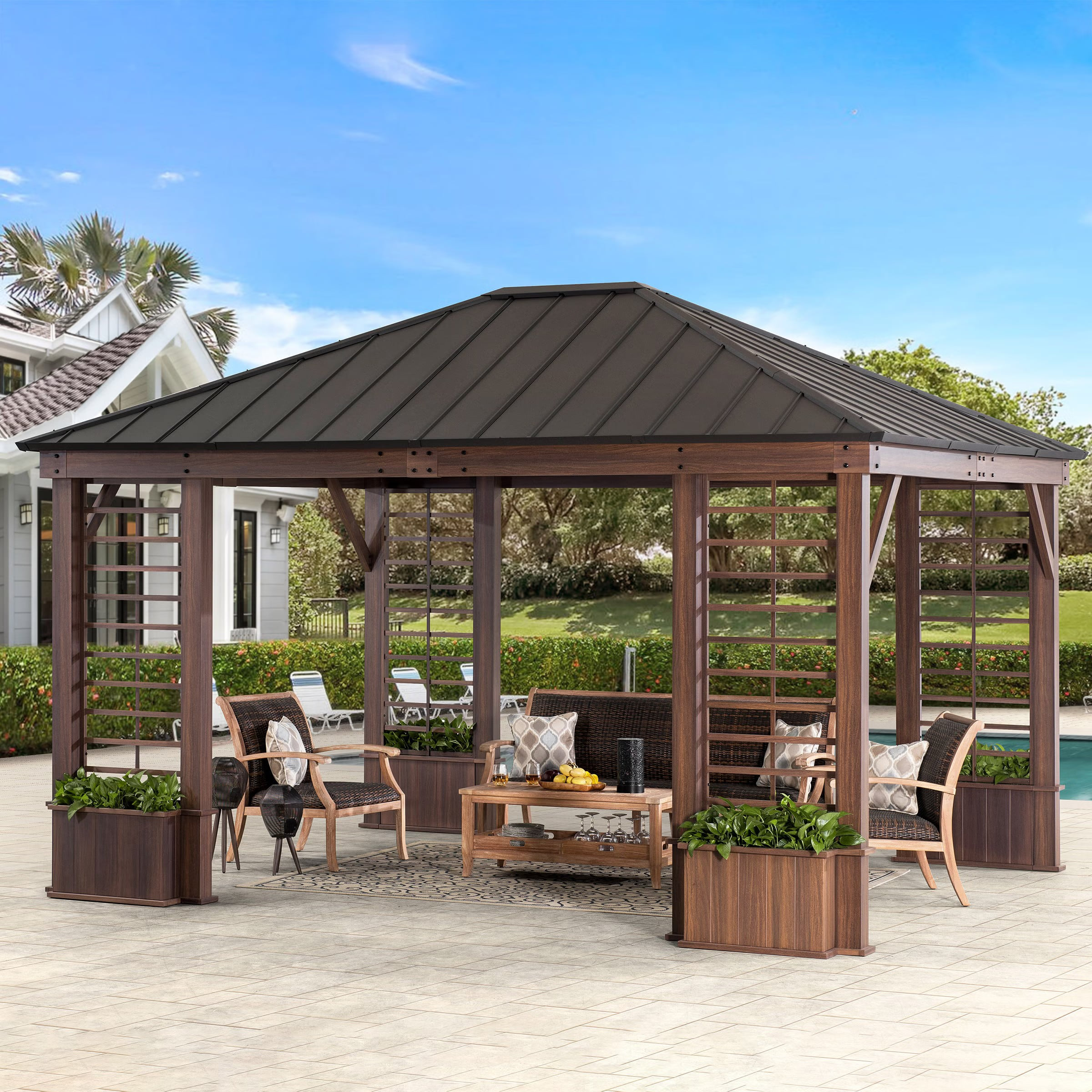 Sunjoy Wilmington 13.3' x 14.8' Hardtop Gazebo