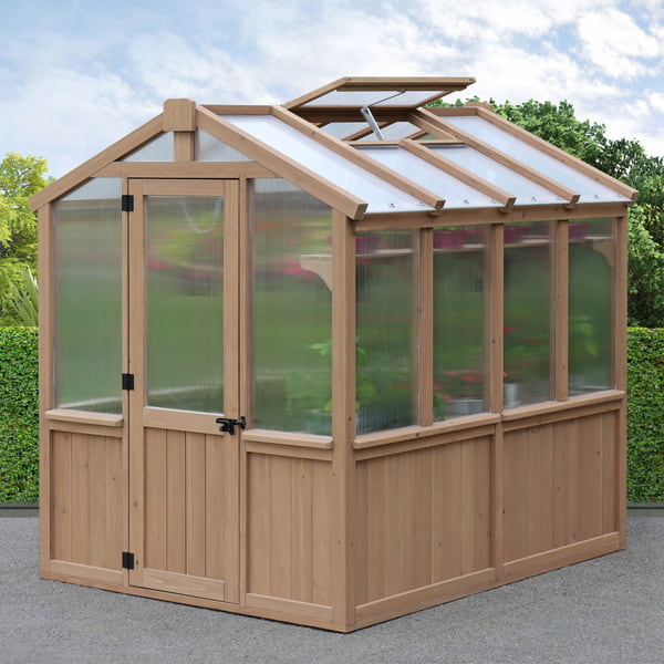 Yardistry 6.7' x 7.8' Cedar Greenhouse